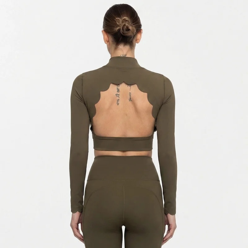 Compression Long Pant - FUBEIKE Shell Lace Long Sleeve Backless