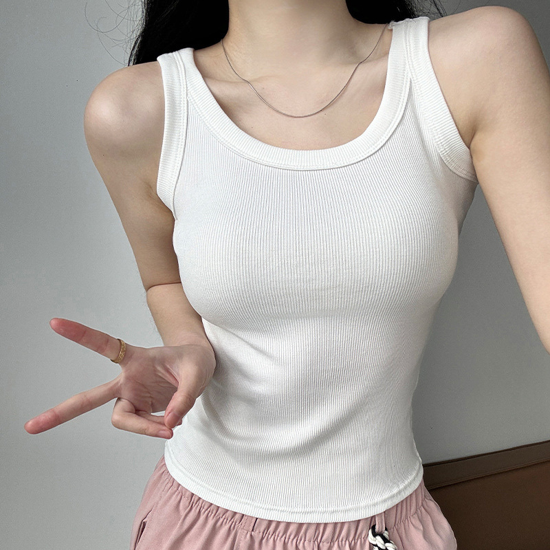 Women Tank Top Solid Color Sle - огляд і ціна Tank Top Ribbed
